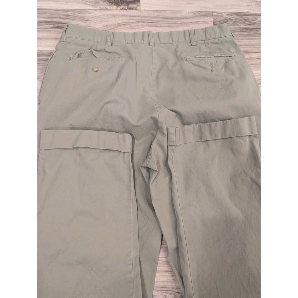 Vintage Polo Ralph Lauren Men's Hammond Pants Fit 36x32 Pleated Cuffed Olive - Picture 10 of 12